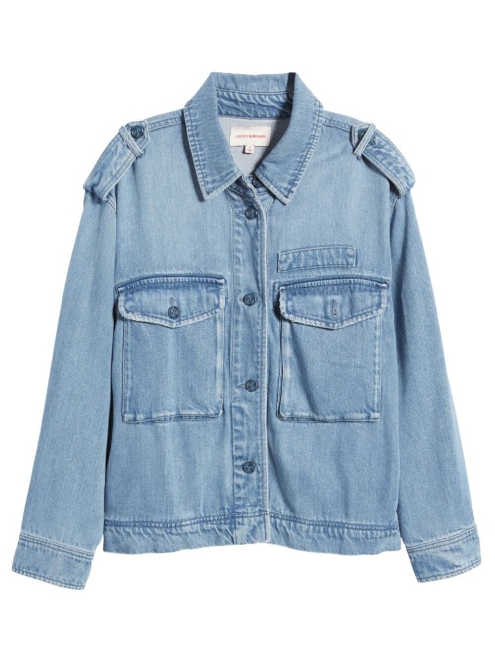 Lucky Brand Liquid Denim Utility Jacket Tencel Lyocell NWT XL